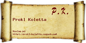 Prokl Koletta névjegykártya
